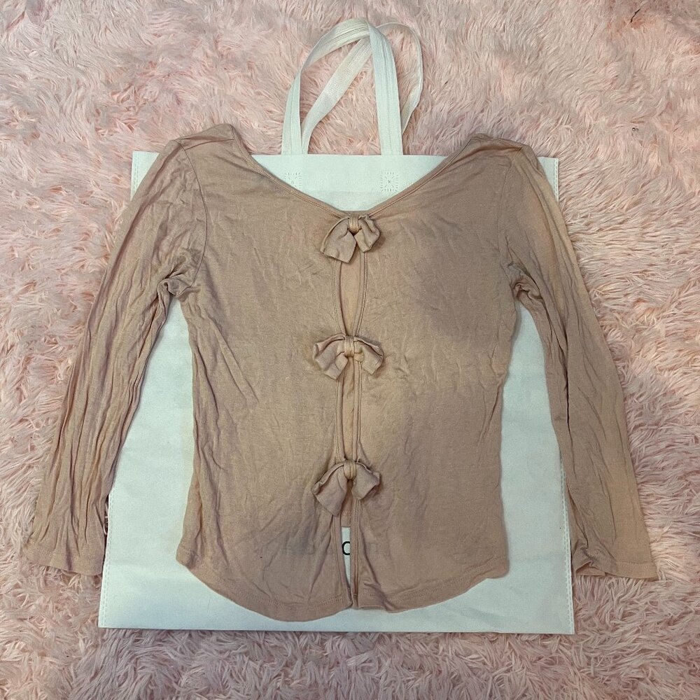 Delia's Bow Long Sleeve Crop Top